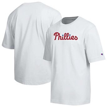 Men's Champion White Philadelphia Phillies All Star Arched Chenille Wordmark T-Shirt