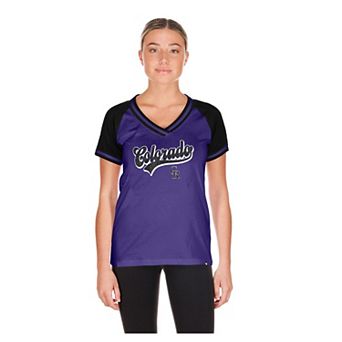 Women's New Era Purple Colorado Rockies Gameday V-Neck T-Shirt