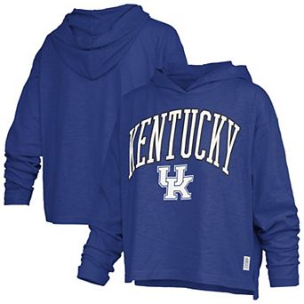 Women's Pressbox Royal Kentucky Wildcats Nelson Arch Over Logo Long Sleeve Hooded T-Shirt