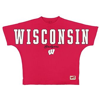 Women's Pressbox Red Wisconsin Badgers Flannigan Oversized T-Shirt