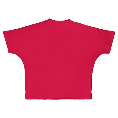 Women's Pressbox Red Wisconsin Badgers Flannigan Oversized T-Shirt