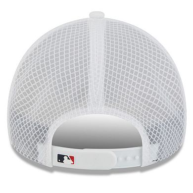 Men's New Era White Boston Red Sox 2026 Batting Practice Apex 9FORTY Adjustable Trucker Hat