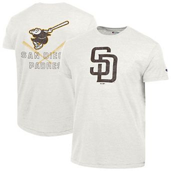 Men's Champion Heather White San Diego Padres Tri-Blend T-Shirt