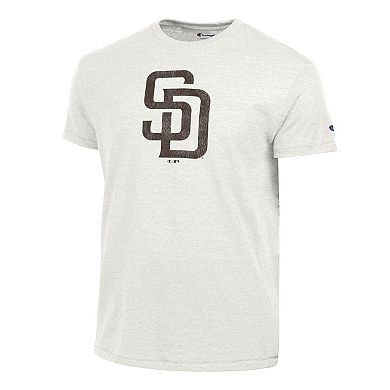 Men's Champion Heather White San Diego Padres Tri-Blend T-Shirt