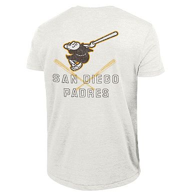 Men's Champion Heather White San Diego Padres Tri-Blend T-Shirt