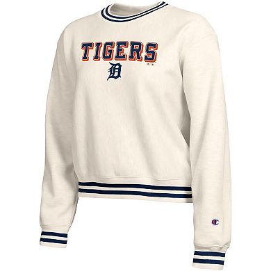 Women's Champion Cream Detroit Tigers Reverse Weave Sweatshirt