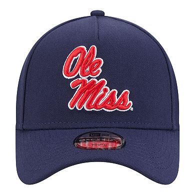 Youth New Era Navy Ole Miss Rebels 9FORTY A-Frame Adjustable Hat