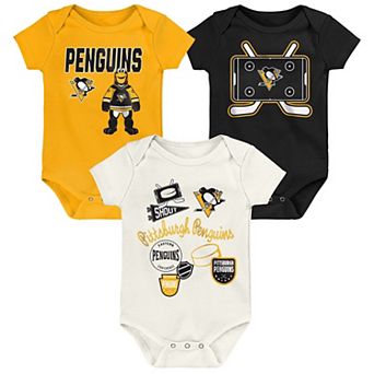 Infant & Newborn Outerstuff Pittsburgh Penguins Littlest Player Three-Pack Bodysuit Set