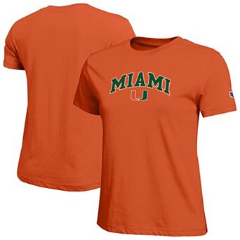Women's Champion Orange Miami Hurricanes Arched Over Logo T-Shirt