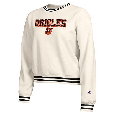Women's Champion Cream Baltimore Orioles Reverse Weave Sweatshirt