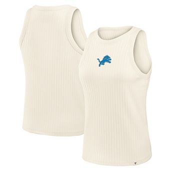 Women's Fanatics Cream Detroit Lions Star Play Tri-Blend Ribbed Tank Top