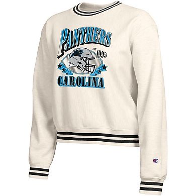 Women's Champion Cream Carolina Panthers Reverse Weave Fleece Sweatshirt