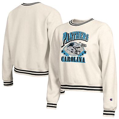 Women's Champion Cream Carolina Panthers Reverse Weave Fleece Sweatshirt