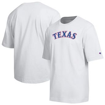 Men's Champion White Texas Rangers All Star Arched Chenille Wordmark T-Shirt