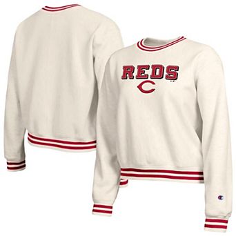 Women's Champion Cream Cincinnati Reds Reverse Weave Sweatshirt