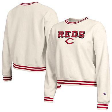Women's Champion Cream Cincinnati Reds Reverse Weave Sweatshirt