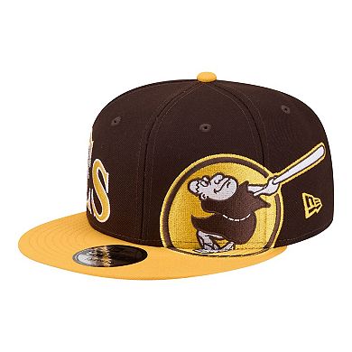 Men's New Era Brown/Gold San Diego Padres Stretched Two-Tone 9FIFTY Adjustable Hat