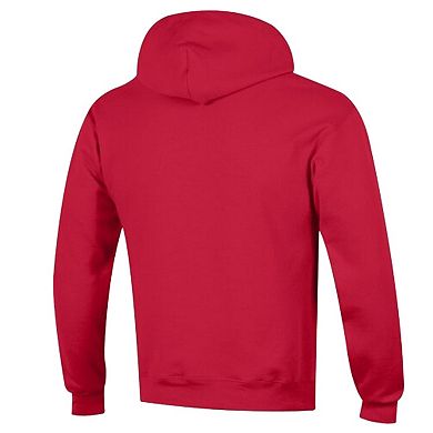 Men's Champion Red New York Giants Powerblend Arch over Logo Hoodie