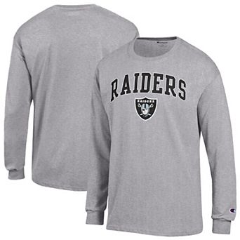 Men's Champion Gray Las Vegas Raiders Arch Over Logo Long Sleeve T-Shirt