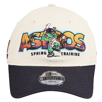 Youth New Era Stone/Navy Houston Astros 2026 Spring Training Fan Pack Batter 9TWENTY Adjustable Hat