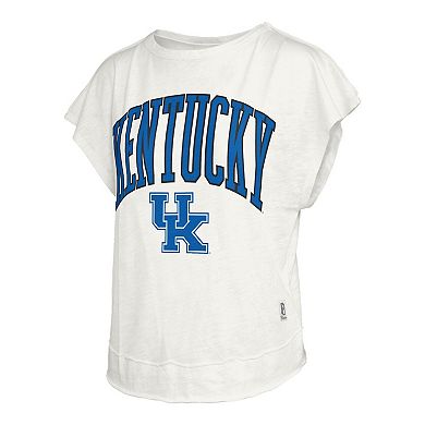 Women's Pressbox Cream Kentucky Wildcats Nelson Movement Open Back Slub T-Shirt