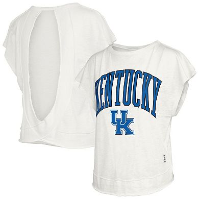 Women's Pressbox Cream Kentucky Wildcats Nelson Movement Open Back Slub T-Shirt