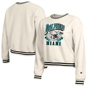 Women's Champion Cream Miami Dolphins Reverse Weave Fleece Sweatshirt