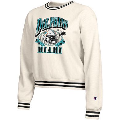 Women's Champion Cream Miami Dolphins Reverse Weave Fleece Sweatshirt