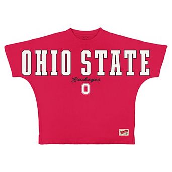 Women's Pressbox Scarlet Ohio State Buckeyes Flannigan Oversized T-Shirt