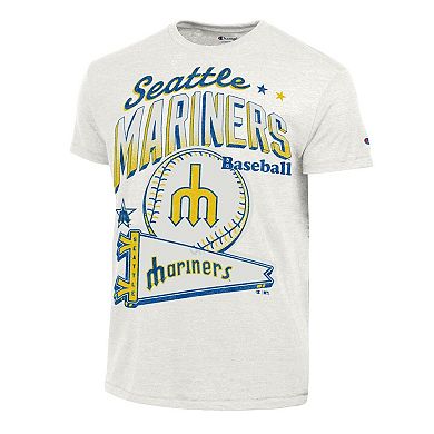 Men's Champion White Seattle Mariners Winning Tradition Cooperstown Tri-Blend T-Shirt