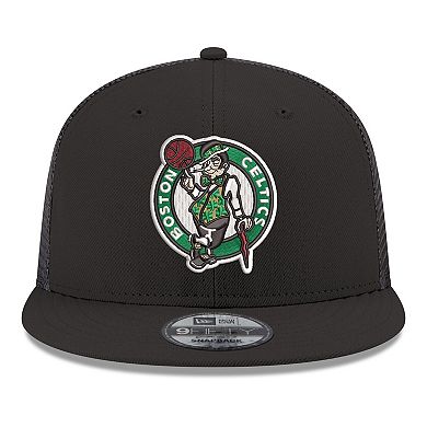 Men's New Era Black Boston Celtics Core Logo Meshback 9FIFTY Snapback Hat