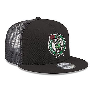 Men's New Era Black Boston Celtics Core Logo Meshback 9FIFTY Snapback Hat