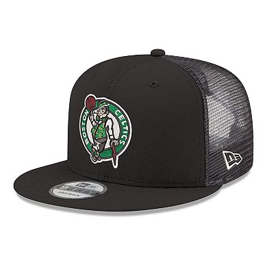 Men's New Era Black Boston Celtics Core Logo Meshback 9FIFTY Snapback Hat