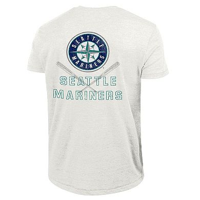 Men's Champion Heather White Seattle Mariners Tri-Blend T-Shirt