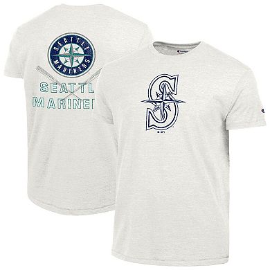 Men's Champion Heather White Seattle Mariners Tri-Blend T-Shirt