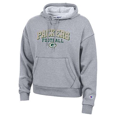 Women's Champion Gray Green Bay Packers Triumph Tri-Blend Hoodie