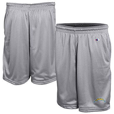 Men's Champion Gray Los Angeles Chargers Classic Mesh Shorts