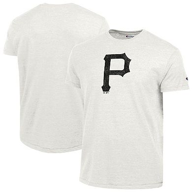 Men's Champion White Pittsburgh Pirates Tri-Blend T-Shirt