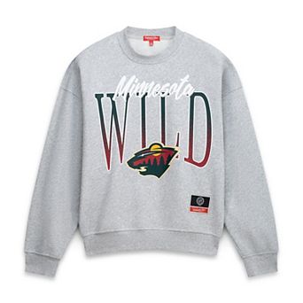 Women's Mitchell & Ness Heather Gray Minnesota Wild Hockey Night Sweatshirt
