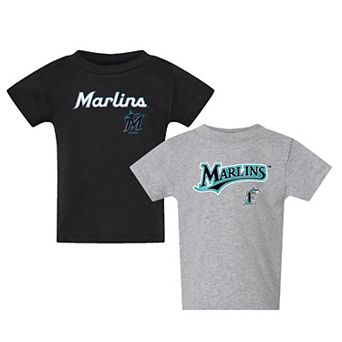 Toddler Black/Gray Miami Marlins Logo 2-Pack T-Shirt Set