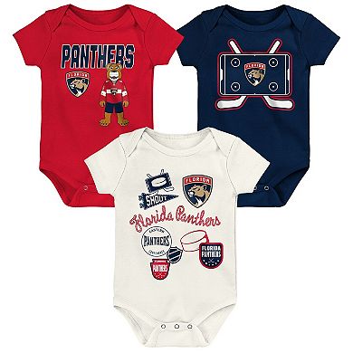 Infant & Newborn Outerstuff Florida Panthers Littlest Player Three-Pack Bodysuit Set