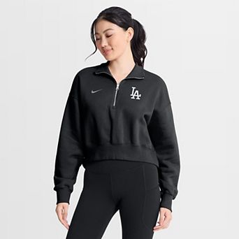 Women's Nike Black Los Angeles Dodgers Primetime Phoenix Fleece Half-Zip Sweatshirt