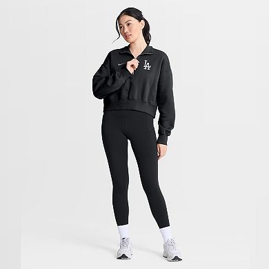 Women's Nike Black Los Angeles Dodgers Primetime Phoenix Fleece Half-Zip Sweatshirt