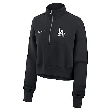 Women's Nike Black Los Angeles Dodgers Primetime Phoenix Fleece Half-Zip Sweatshirt