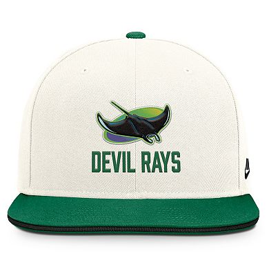 Men's Nike Cream/Green Tampa Bay Rays Cooperstown Pro Dri-FIT Snapback Hat