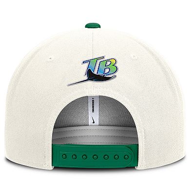 Men's Nike Cream/Green Tampa Bay Rays Cooperstown Pro Dri-FIT Snapback Hat