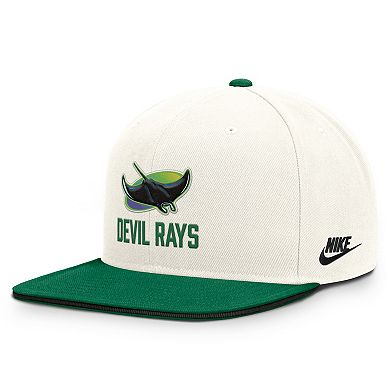 Men's Nike Cream/Green Tampa Bay Rays Cooperstown Pro Dri-FIT Snapback Hat