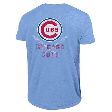 Men's Champion Light Blue Chicago Cubs Tri-Blend T-Shirt