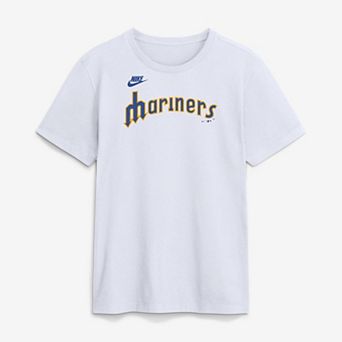Men's Nike White Seattle Mariners Cooperstown Collection Wordmark T-Shirt