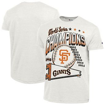 Men's Champion White San Francisco Giants Winning Tradition Cooperstown Tri-Blend T-Shirt